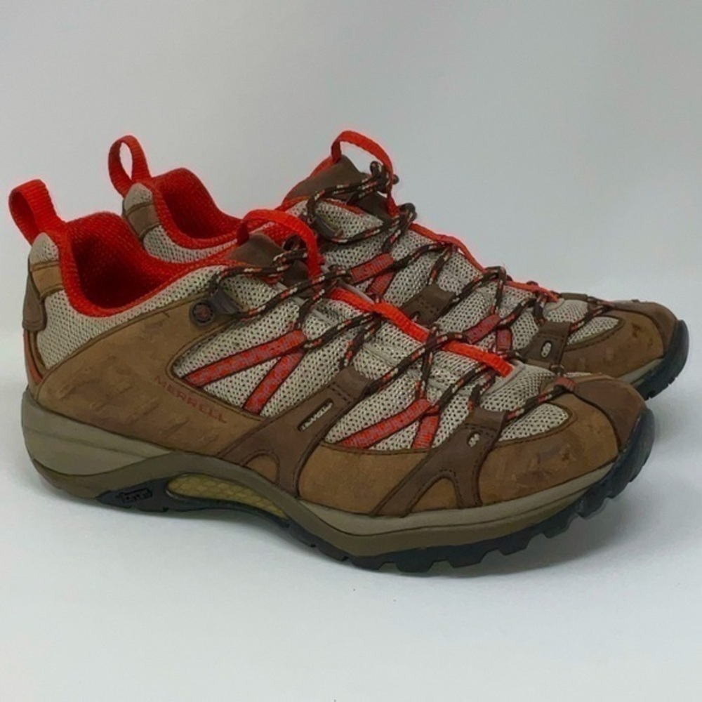 Merrell  Womens‎ Continuum Vibram Hiking Sneakers Tan, Brown, Orange Size 9
